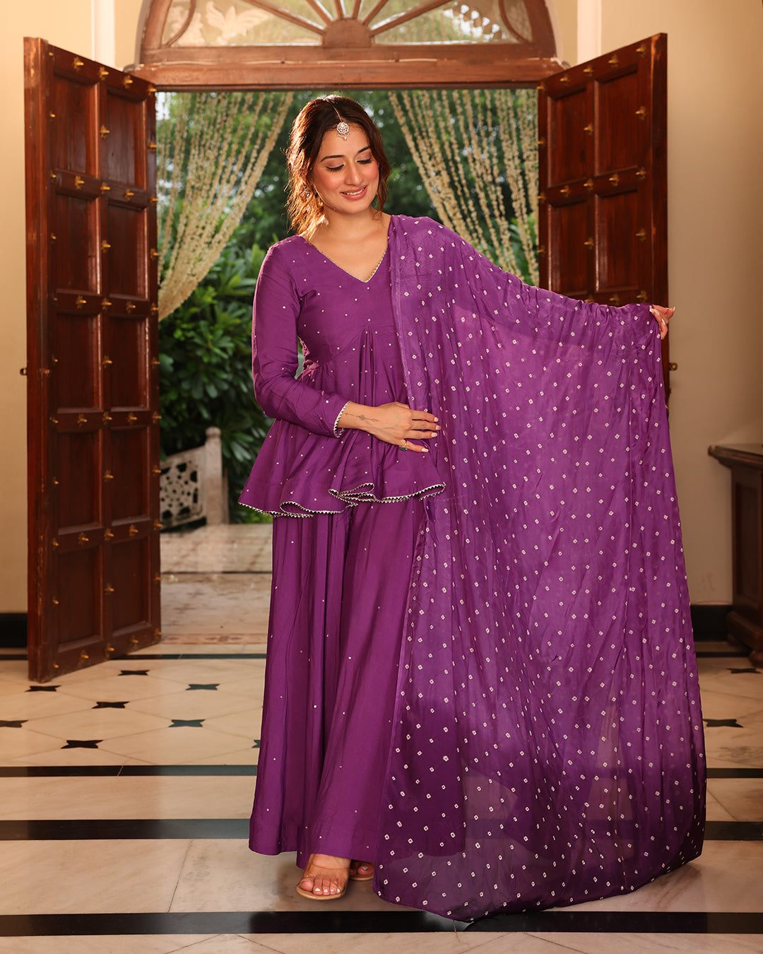 DARK PURPLE SHARARA SET