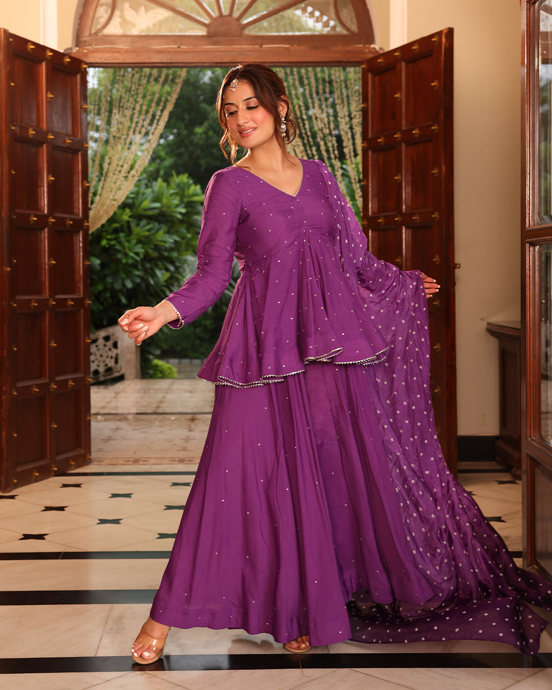 DARK PURPLE SHARARA SET