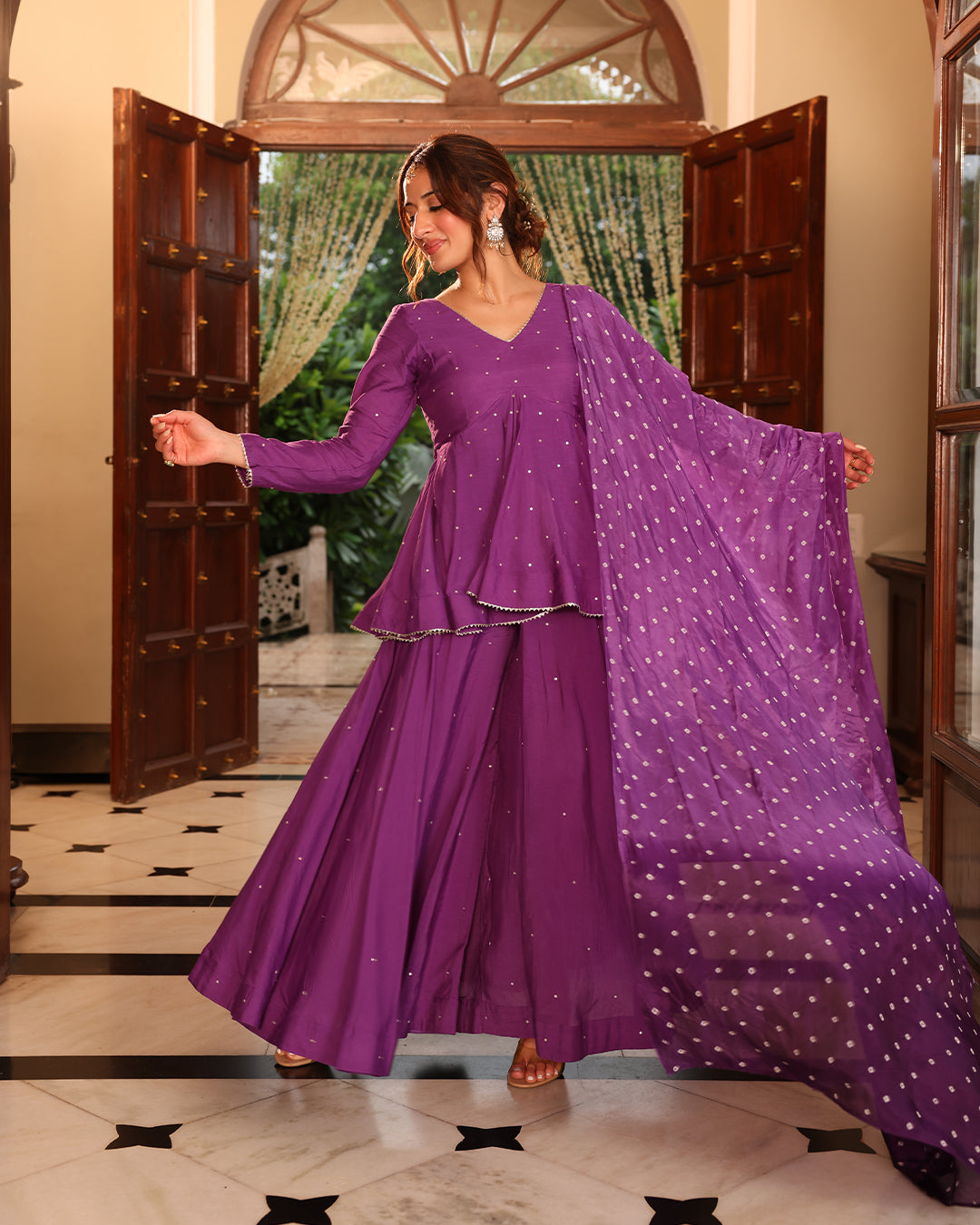 DARK PURPLE SHARARA SET