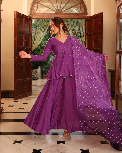 DARK PURPLE SHARARA SET