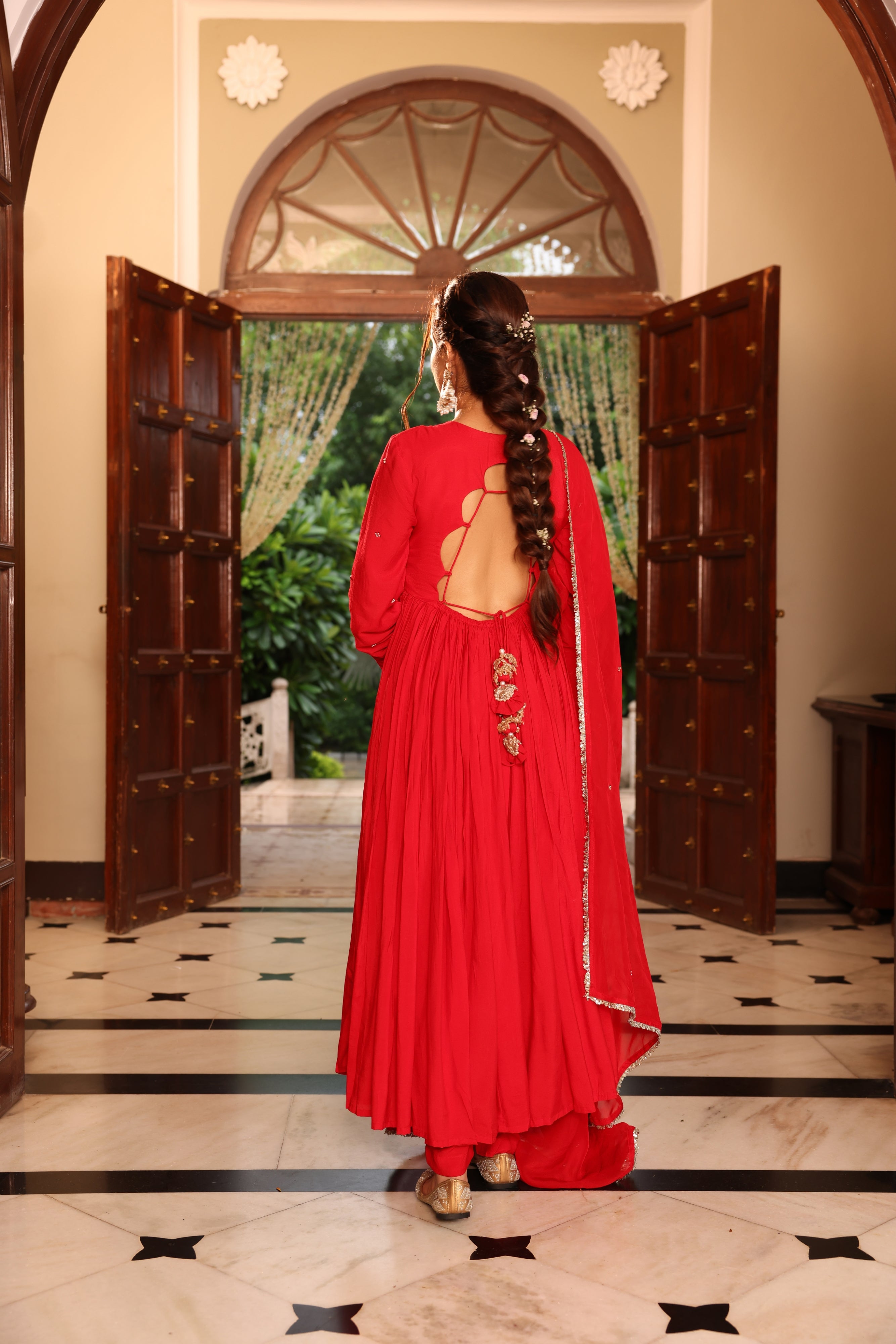 Shagun Red Anarkali Suit Set