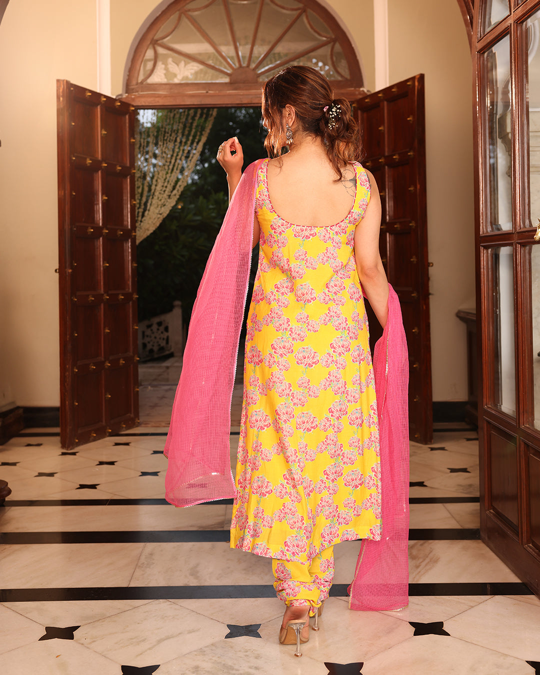 Kurkum Yellow Straight Kurta Set