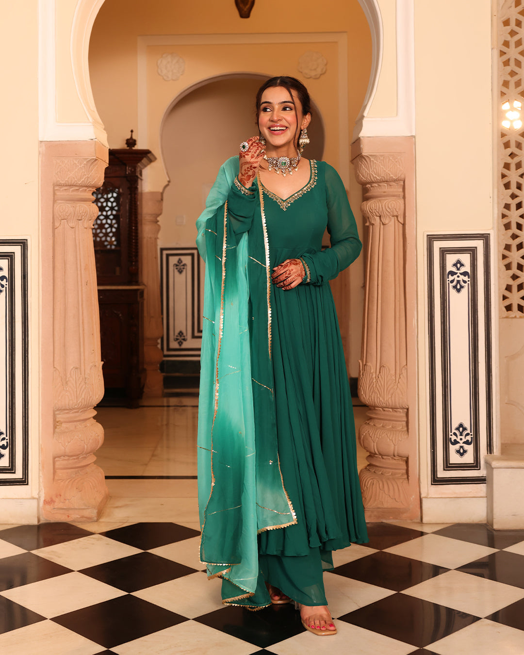 Turquoise Green Suit Set