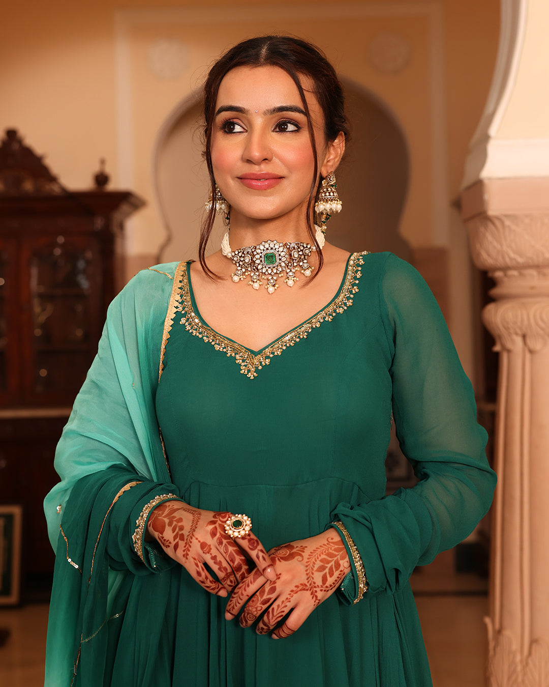 Turquoise Green Suit Set