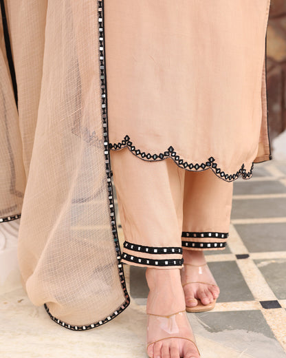 Tan Beige Straight Kurta Set