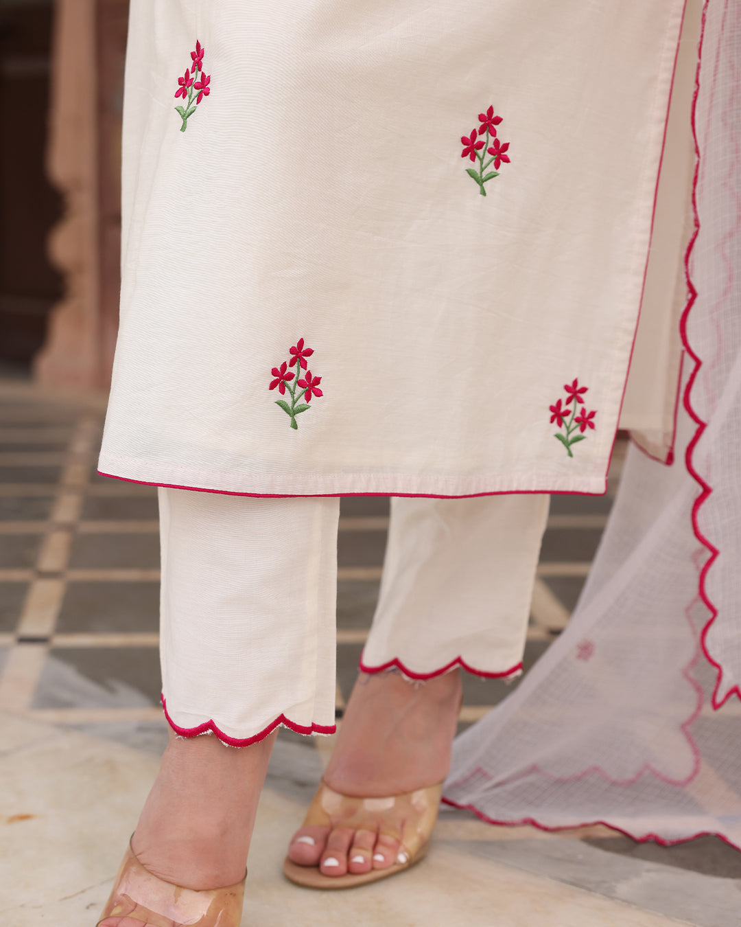 White Straight Kurta Set