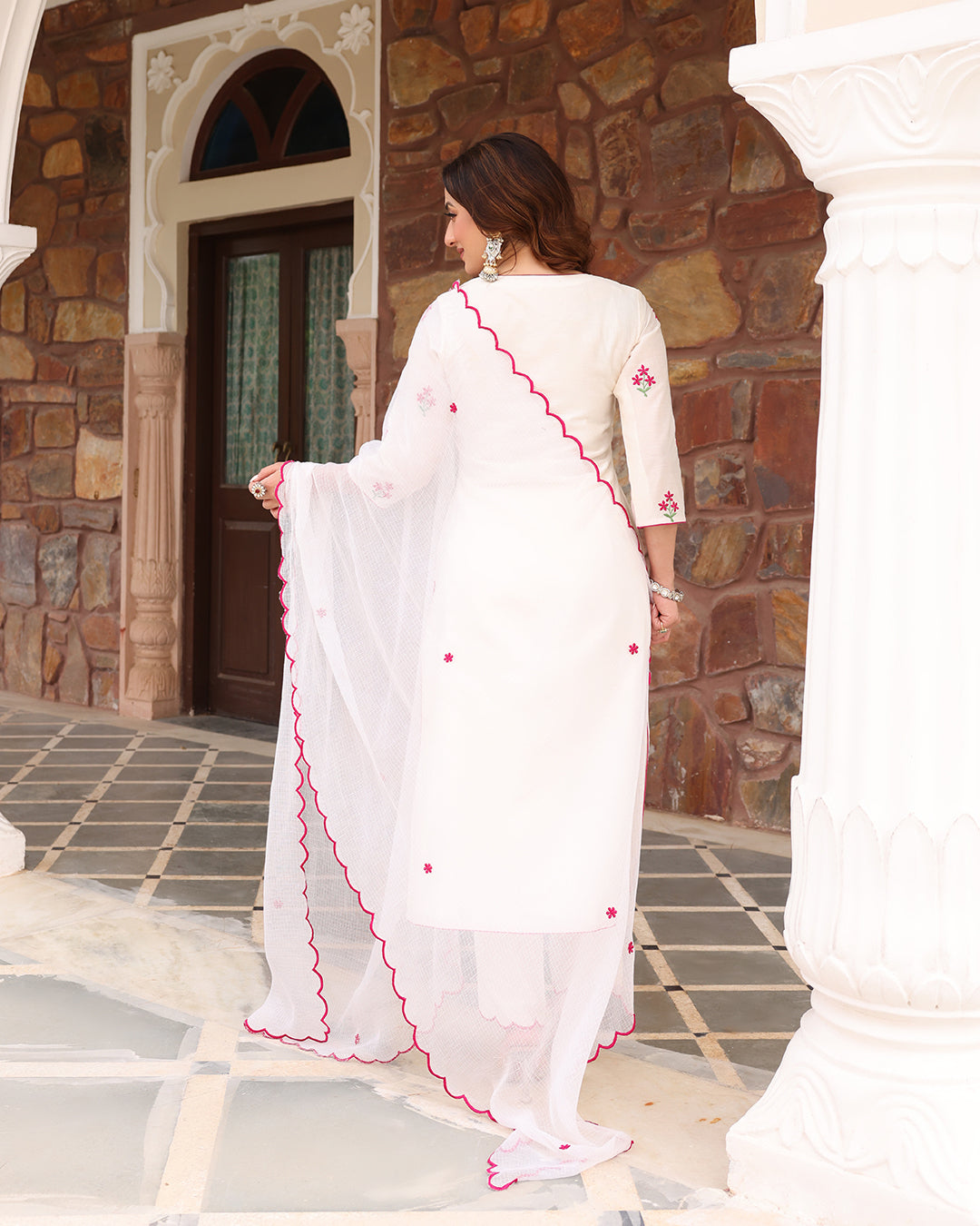 White Straight Kurta Set