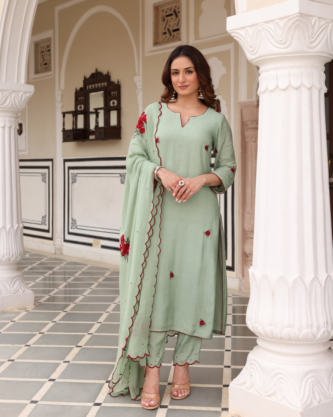 Pistachio Green Straight Kurta Set