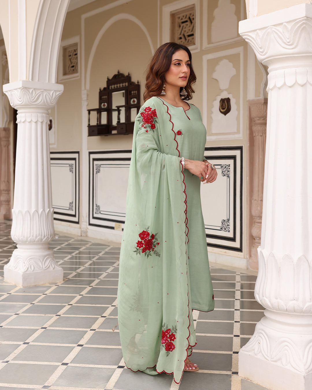 Pistachio Green Straight Kurta Set
