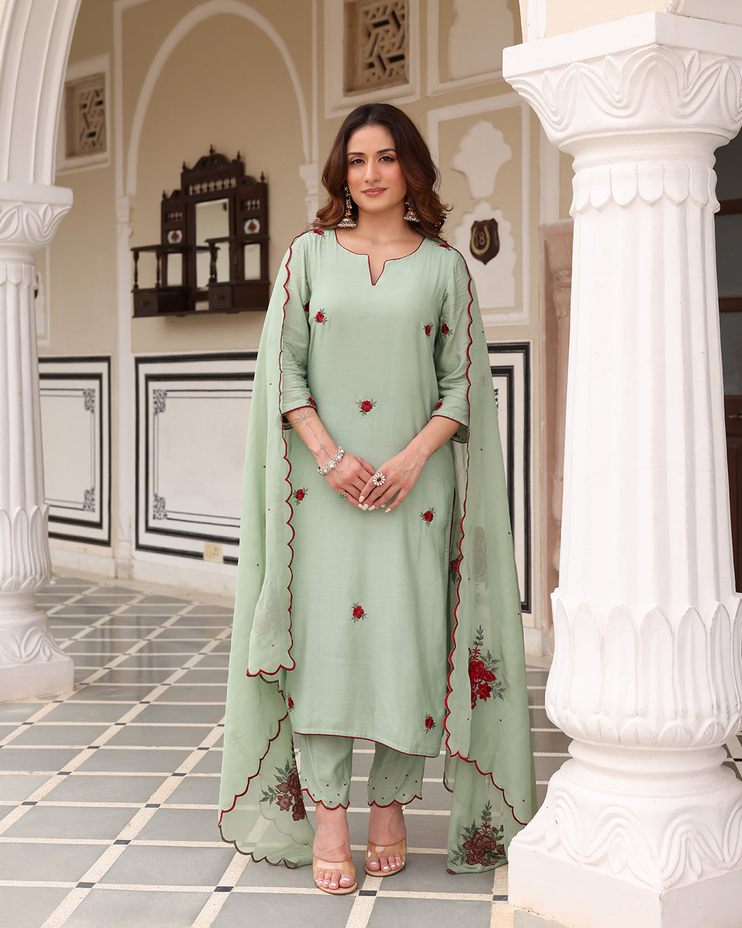 Pistachio Green Straight Kurta Set
