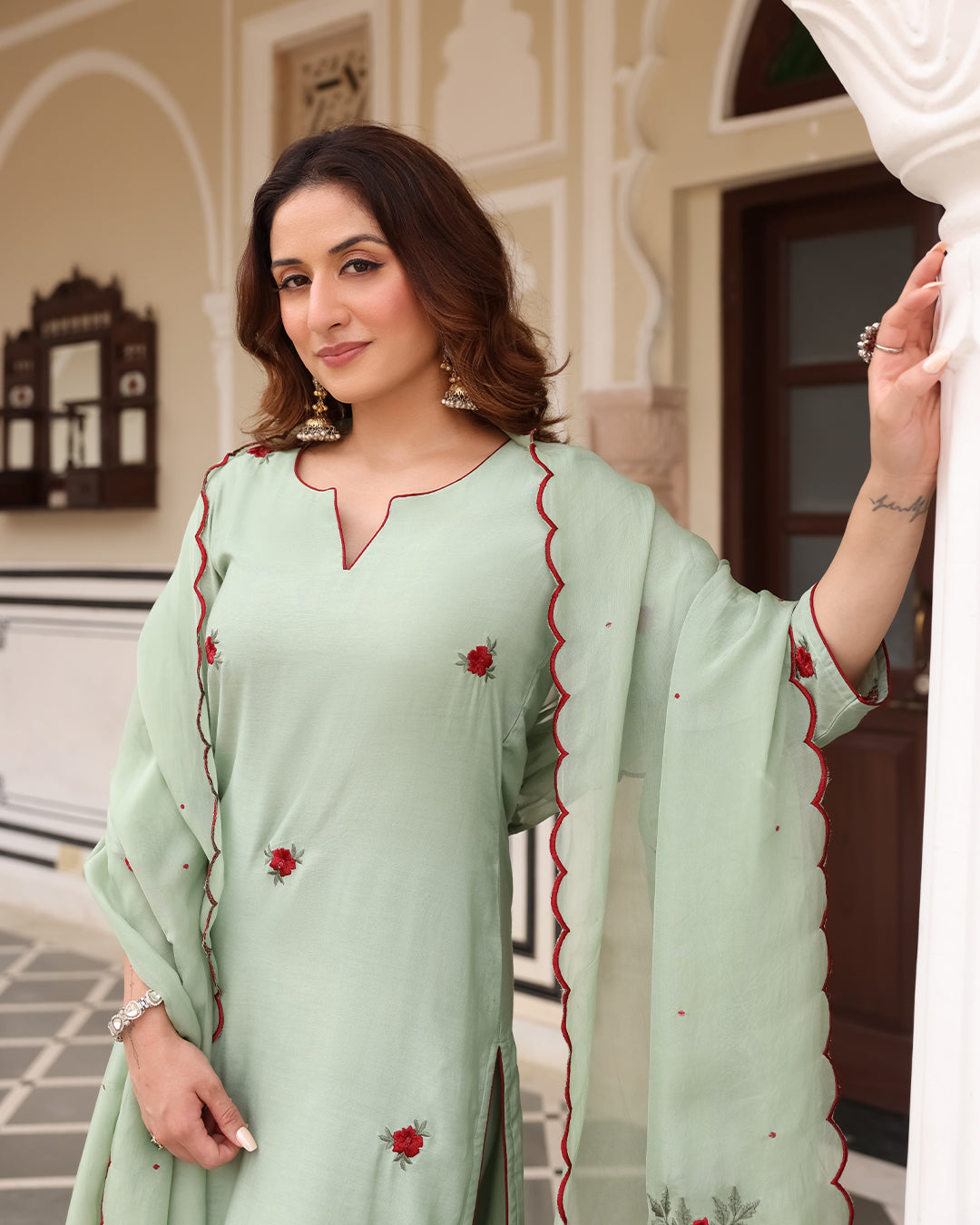 Pistachio Green Straight Kurta Set