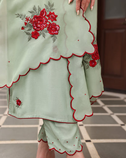 Pistachio Green Straight Kurta Set