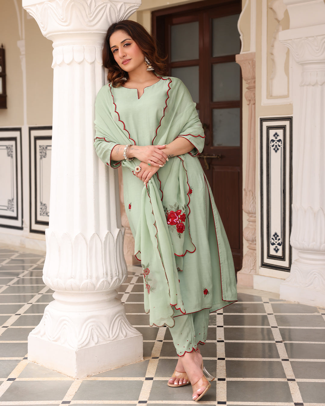 Pistachio Green Straight Kurta Set