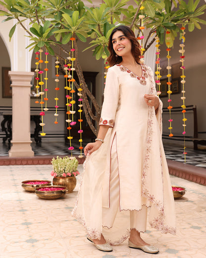 Beige Straight Kurta Set