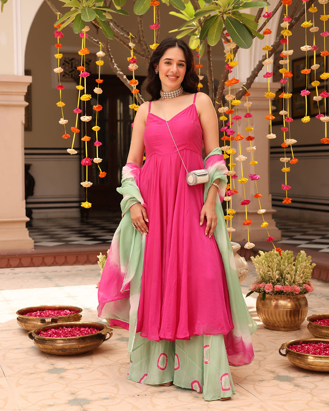NOOR RANI GREEN PALAZZO  SET