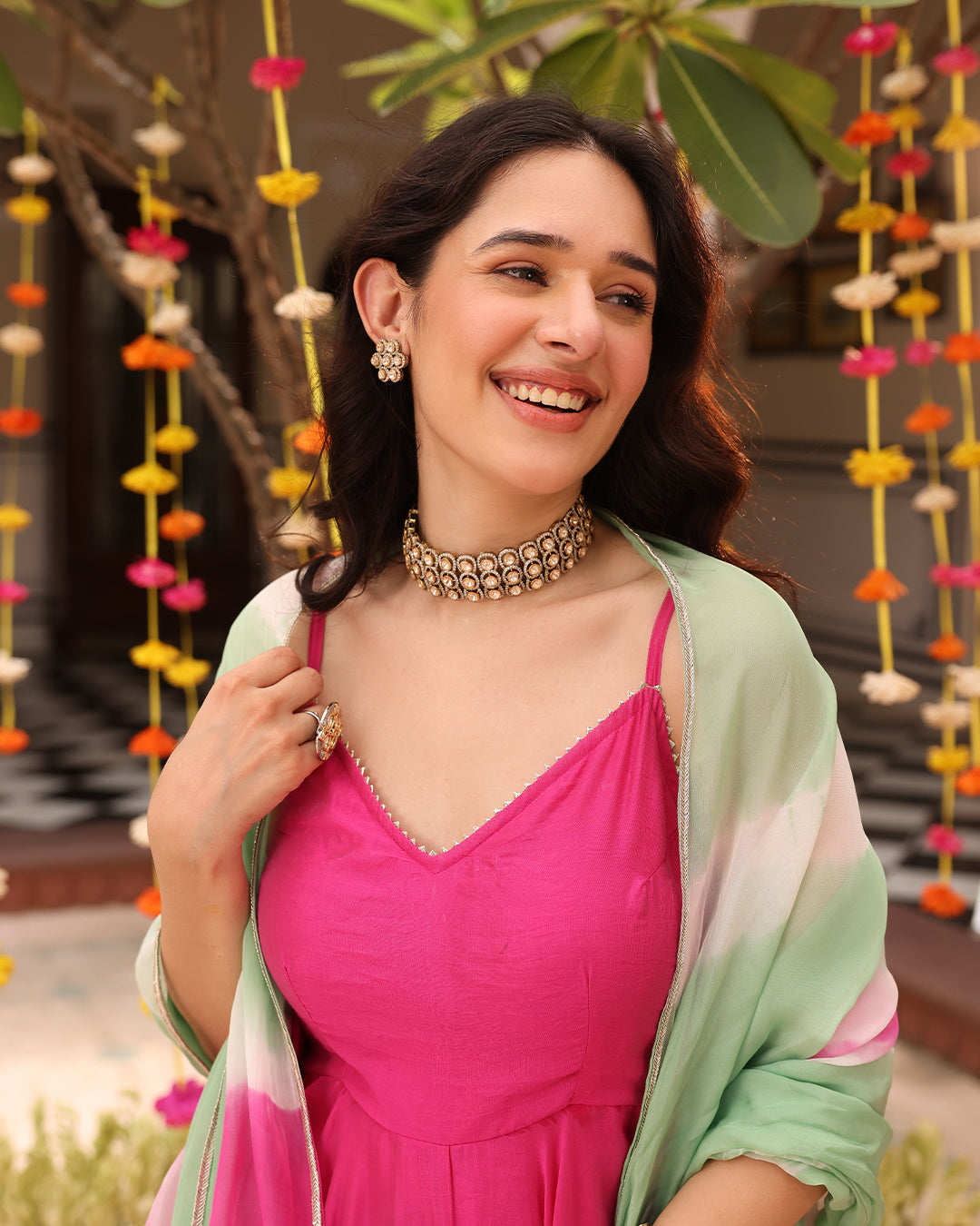NOOR RANI GREEN PALAZZO  SET