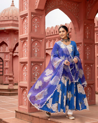 Blueberry Digital printed suit set