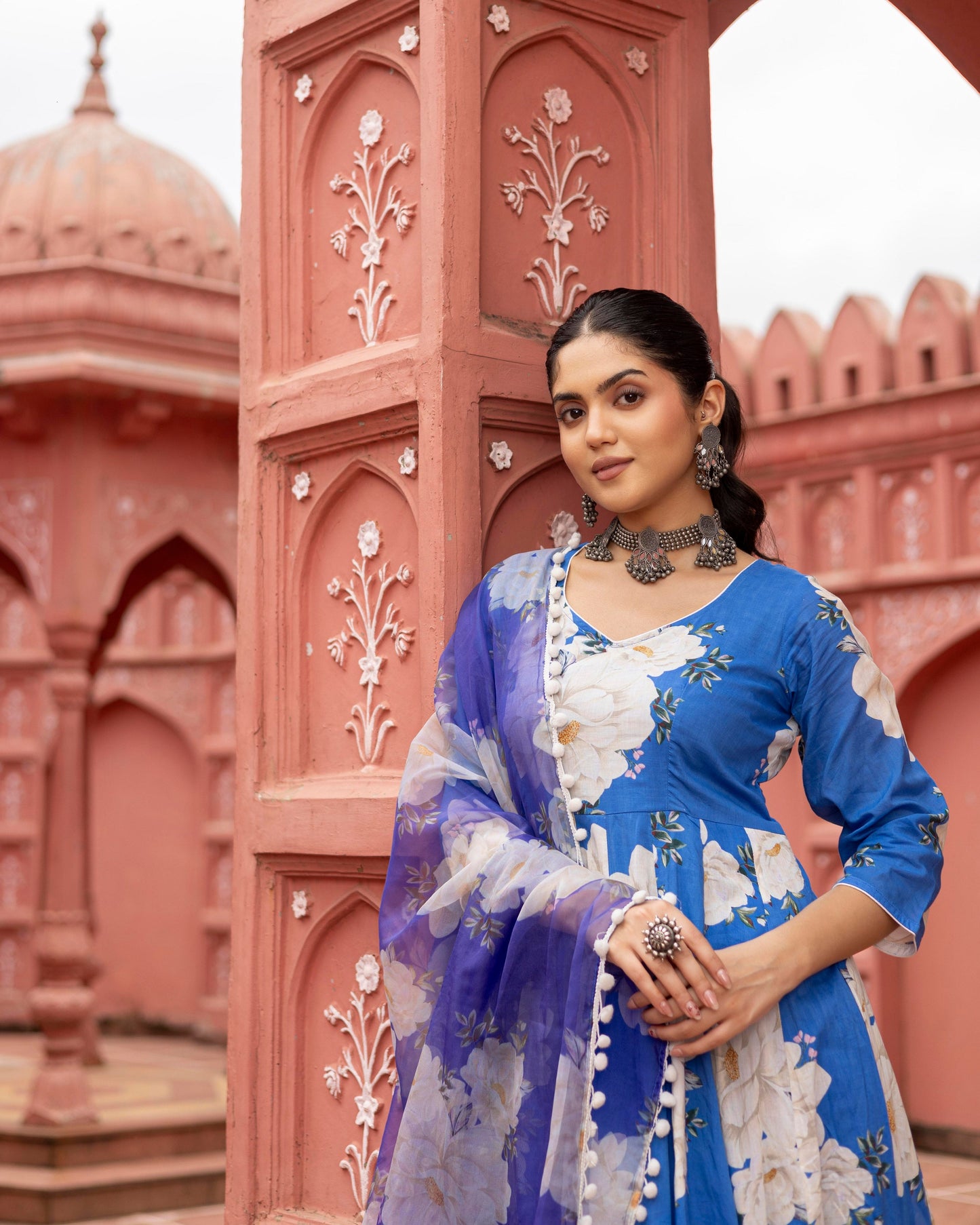 Blueberry Digital printed suit set