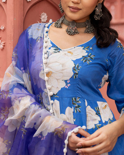 Blueberry Digital printed suit set