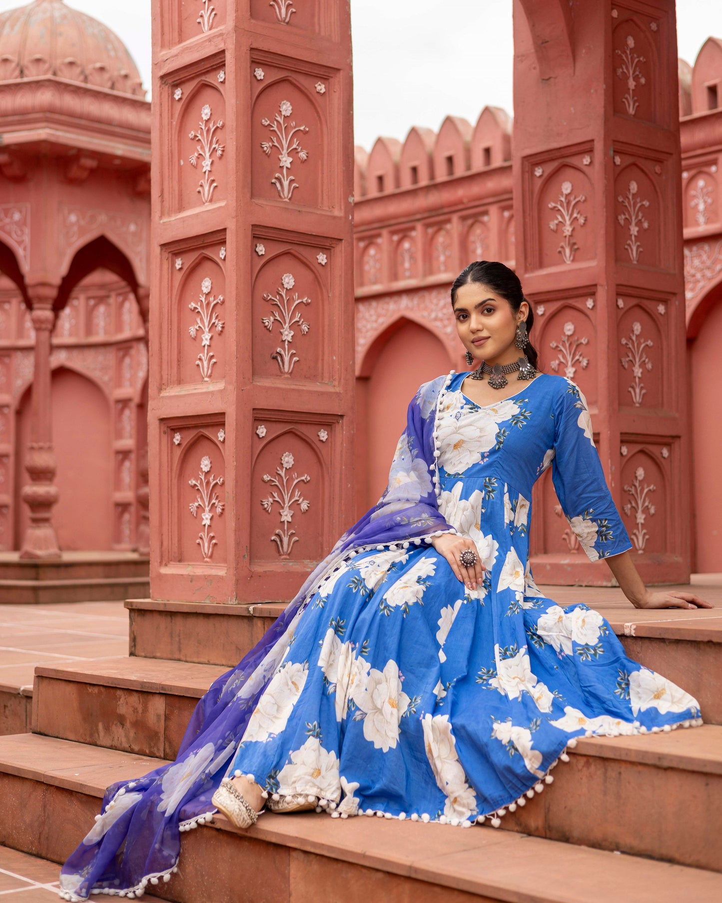 Blueberry Digital printed suit set