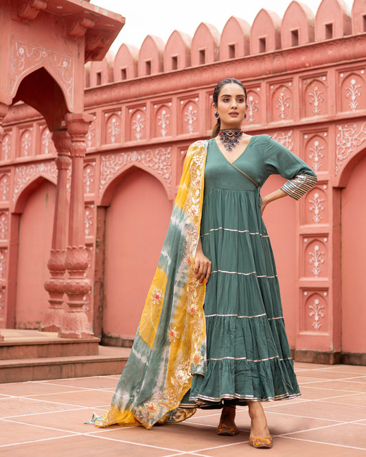 Aqua Lake Anarkali Suit Set