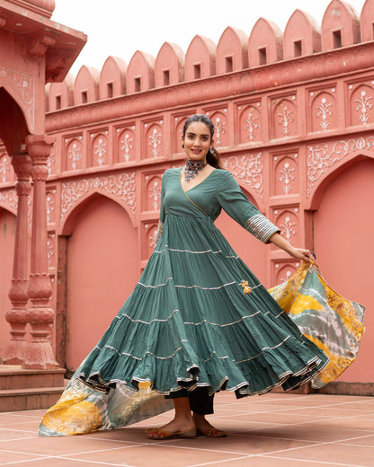Aqua Lake Anarkali Suit Set