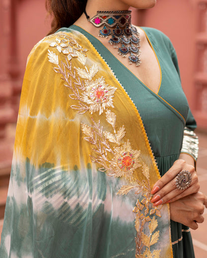 Aqua Lake Anarkali Suit Set