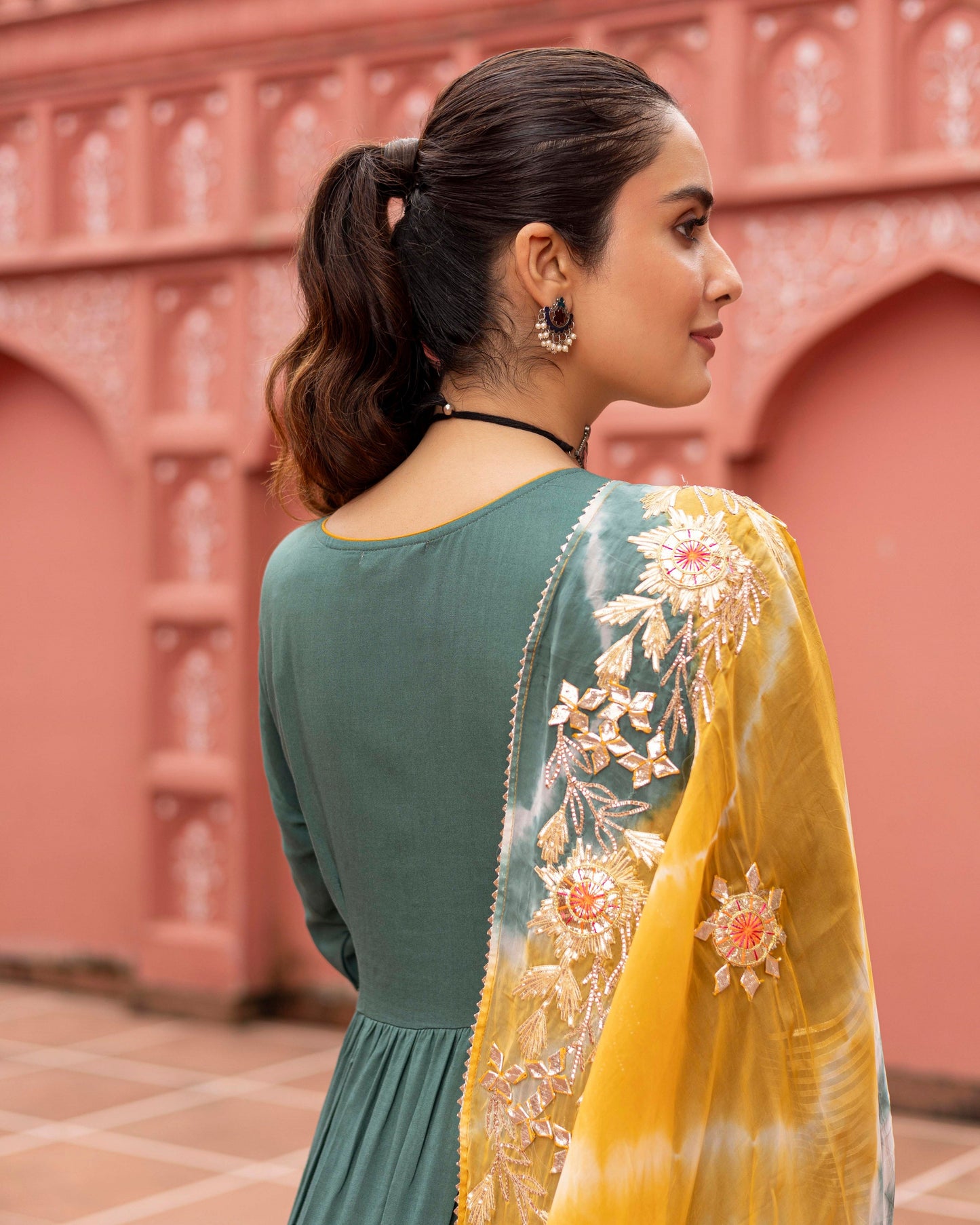 Aqua Lake Anarkali Suit Set