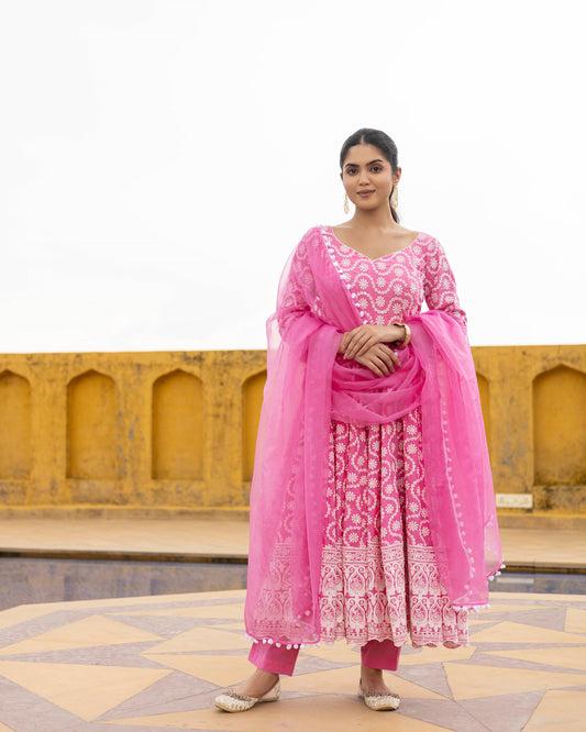 PINK CUPCAKE embroidered Suit Set