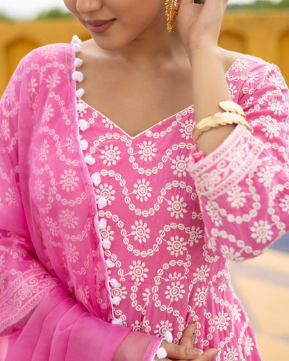PINK CUPCAKE embroidered Suit Set
