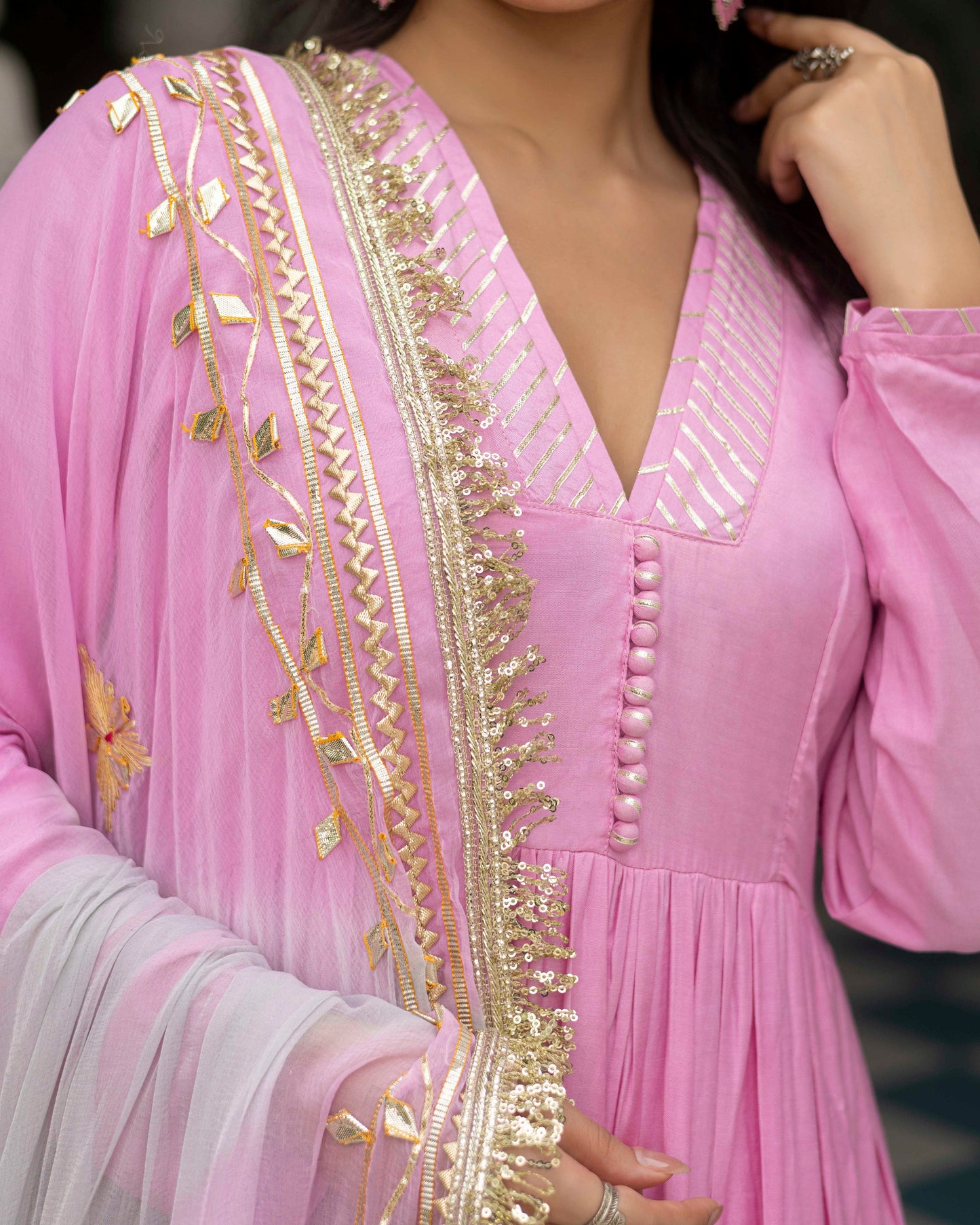 Blush Pink Anarkali Suit Set
