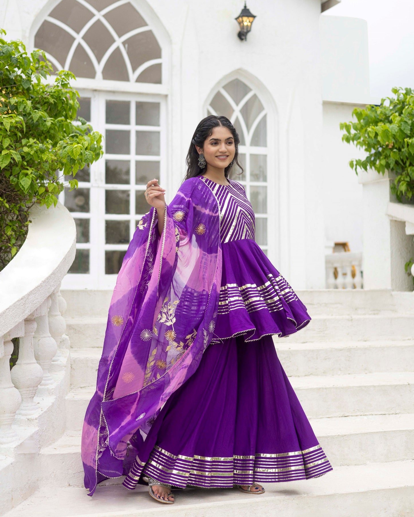 Cadbury Purple Sharara suit Set