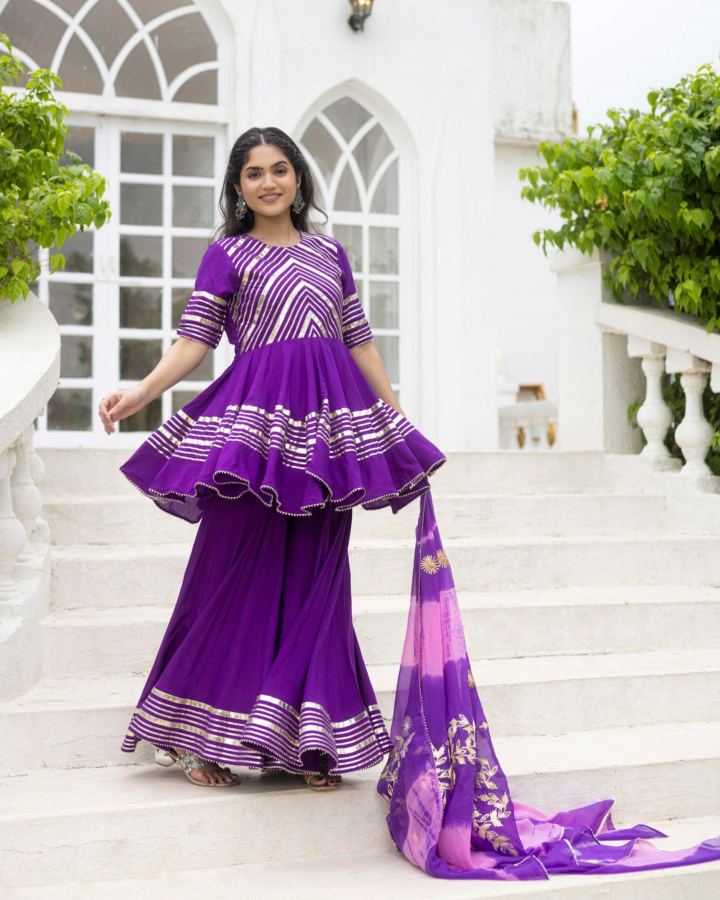 Cadbury Purple Sharara suit Set