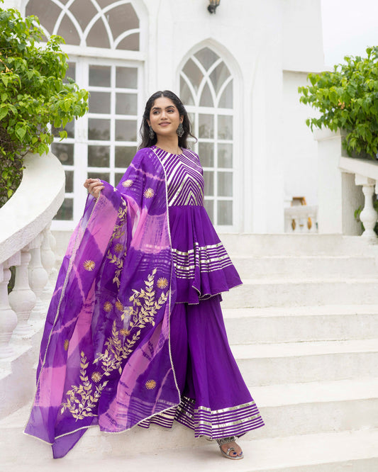 Cadbury Purple Sharara suit Set