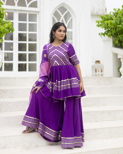 Cadbury Purple Sharara suit Set