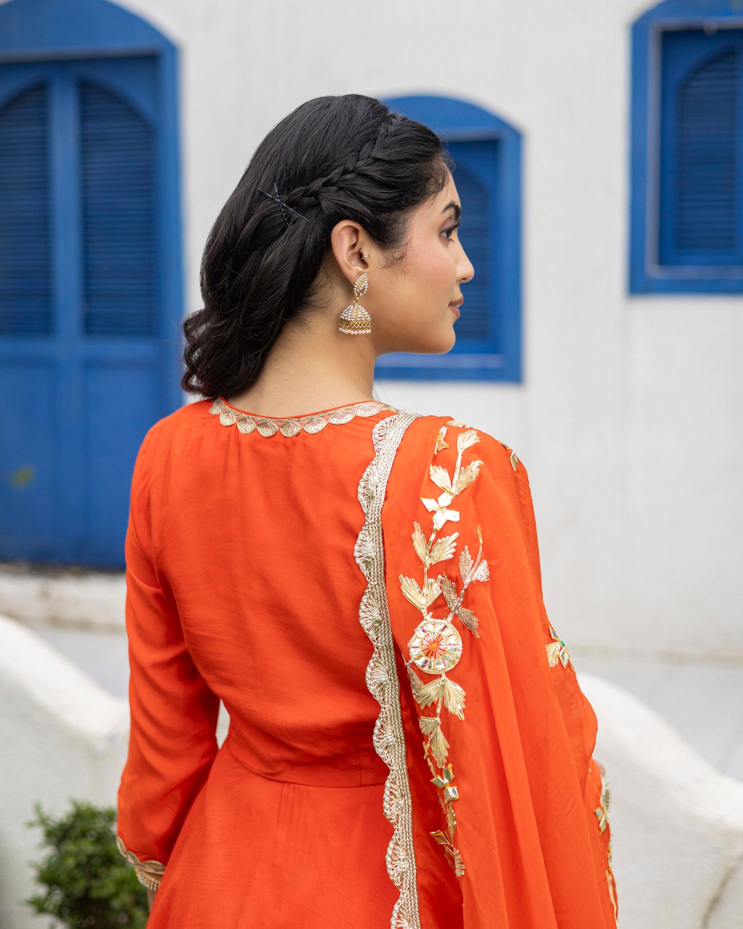 Aerospace Orange Sharara with gotta Patti Dupatta & Kurta set