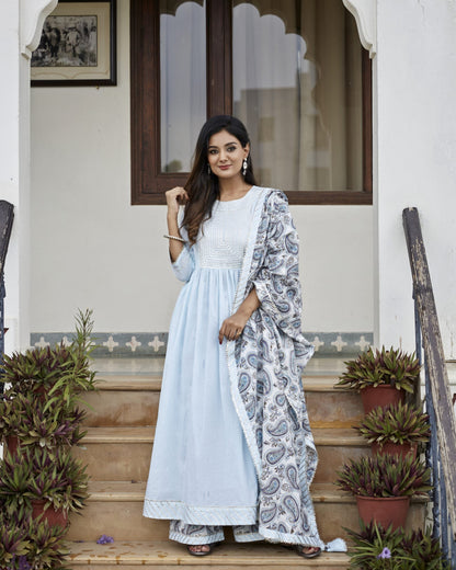 Aqua Light Blue Kurta Set