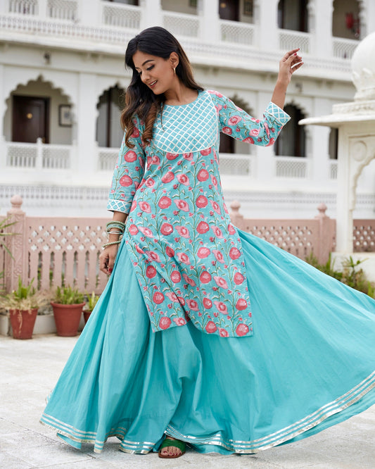 Lotus Jaal Print Kurta Set