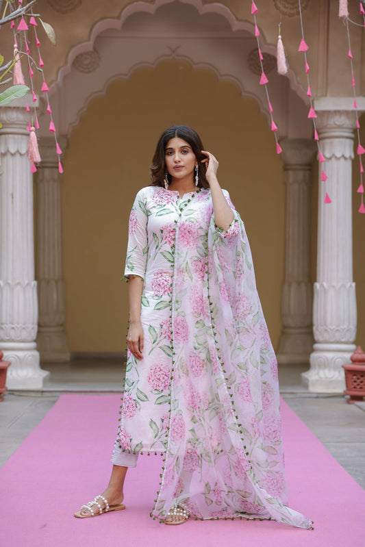 Pearl White Boota Suit Set