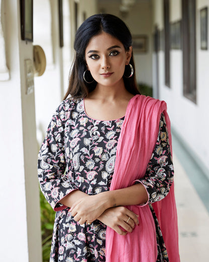 Black Jaal Kurta Set