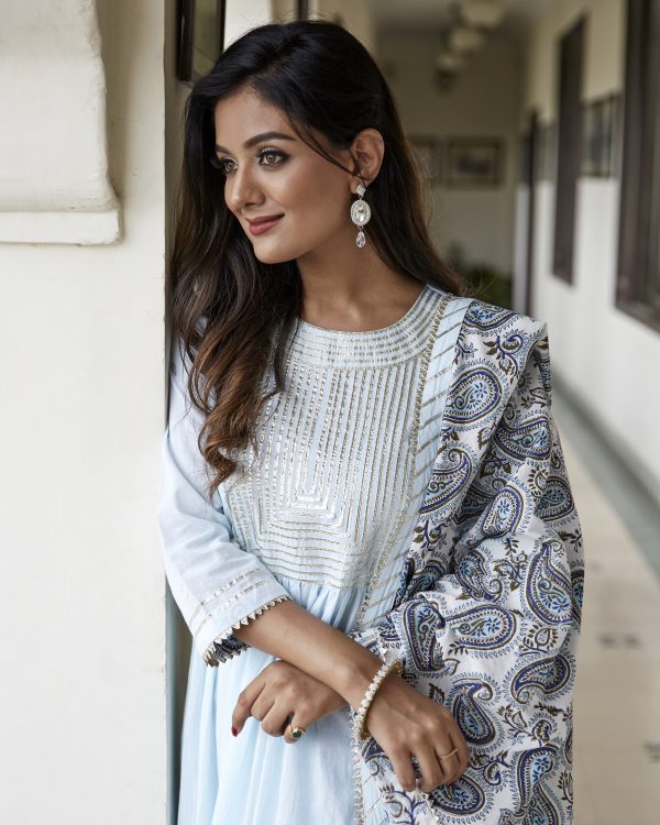 Aqua Light Blue Kurta Set