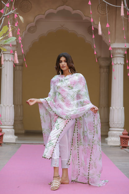Pearl White Boota Suit Set