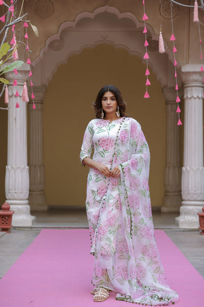 Pearl White Boota Suit Set