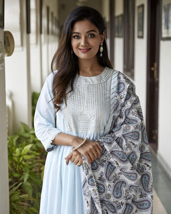 Aqua Light Blue Kurta Set