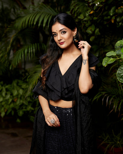 Black Sequence Lehenga