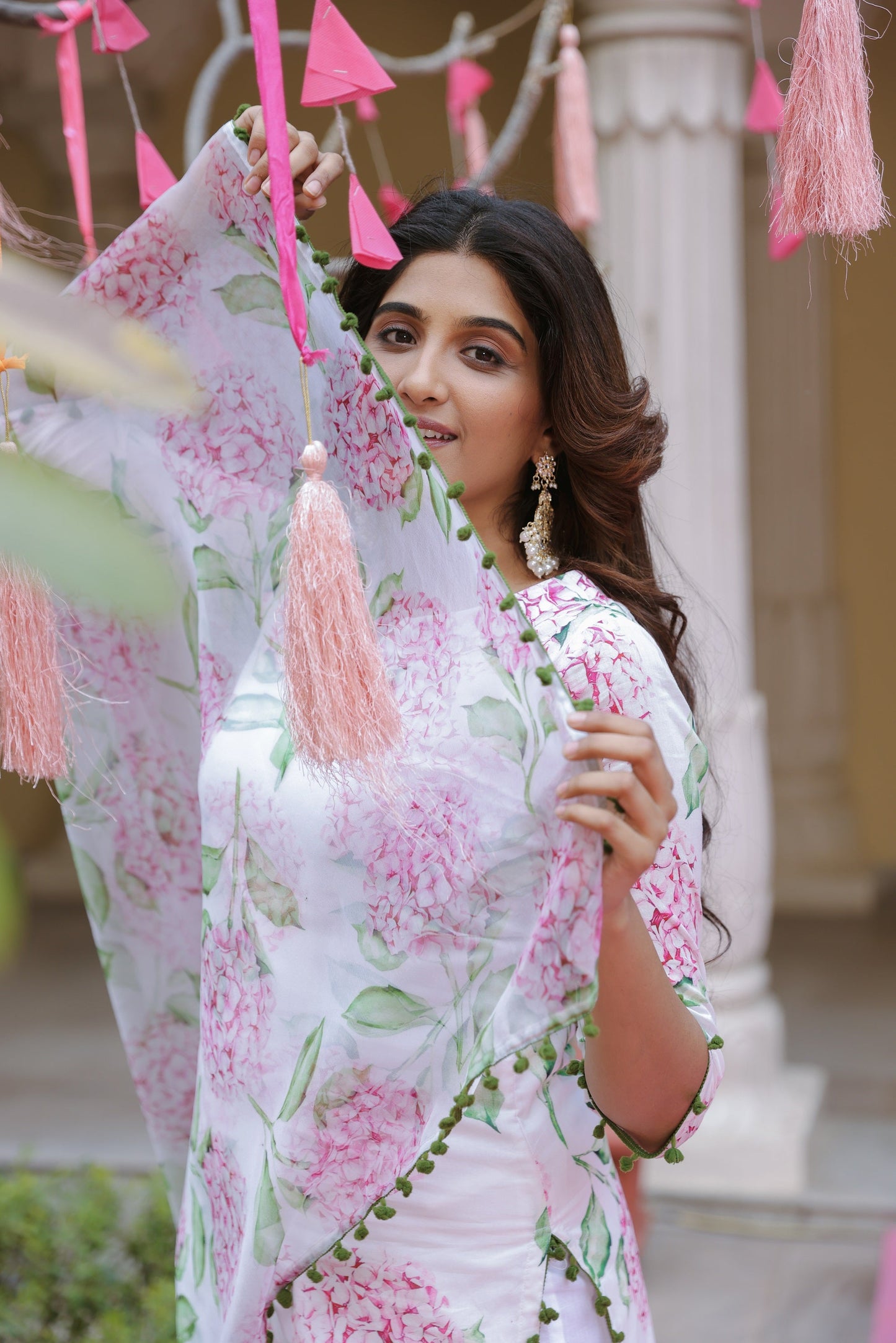 Pearl White Boota Suit Set
