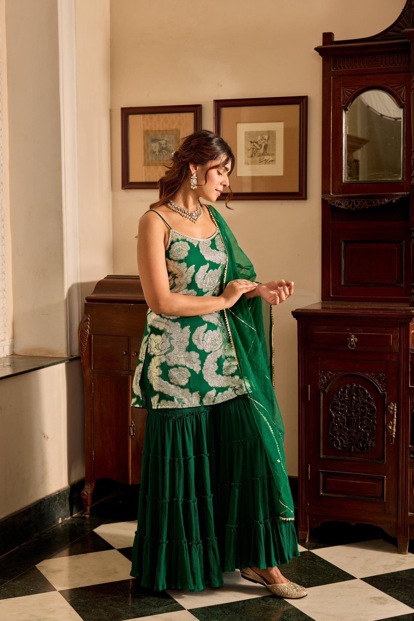 Chandani GREEN SHARARA SET