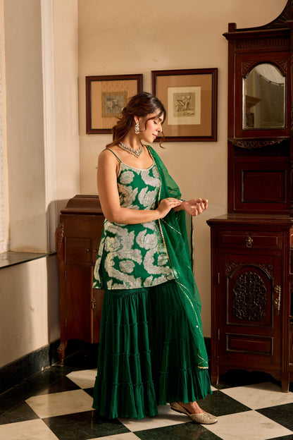 Chandani GREEN SHARARA SET