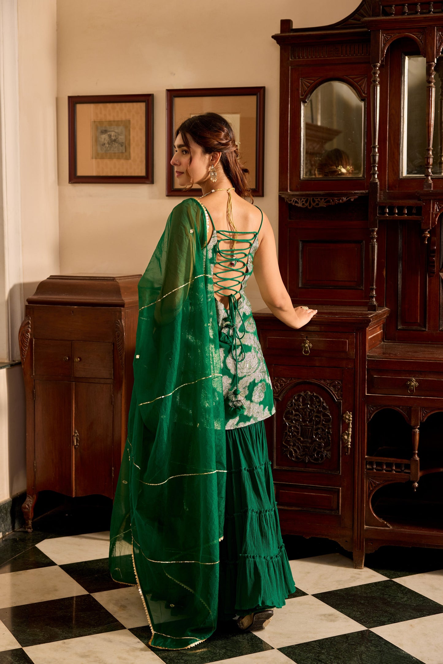 Chandani GREEN SHARARA SET