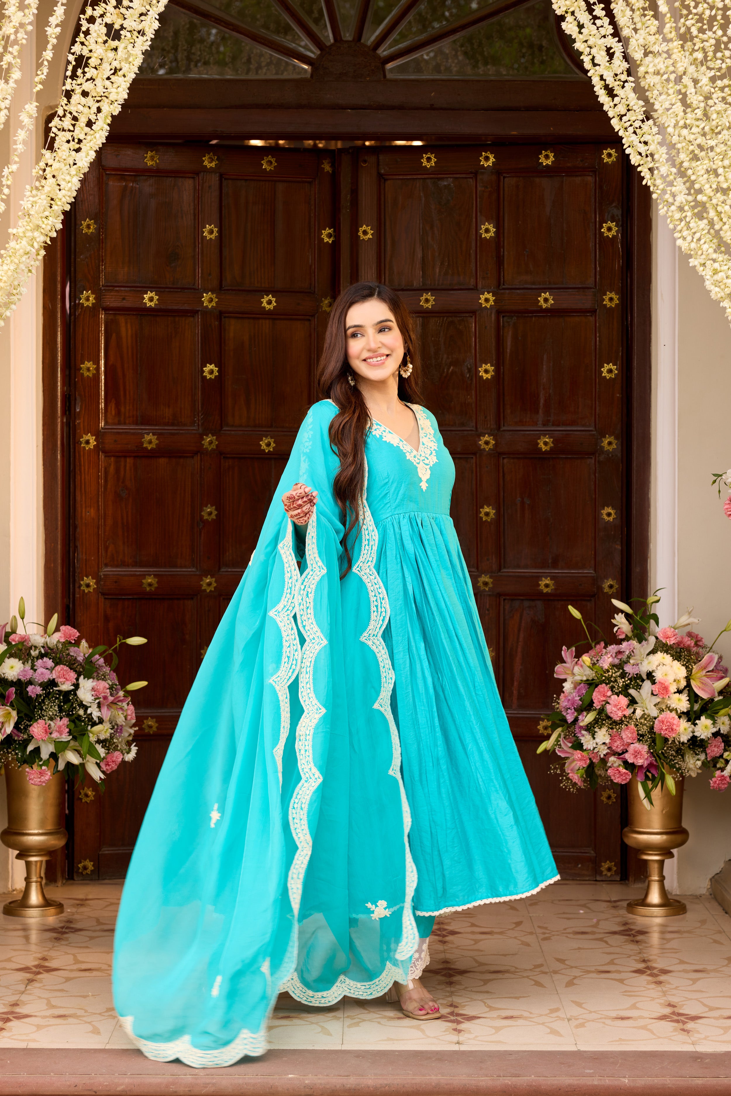 Pakizeh Turquoise Blue Suit Set
